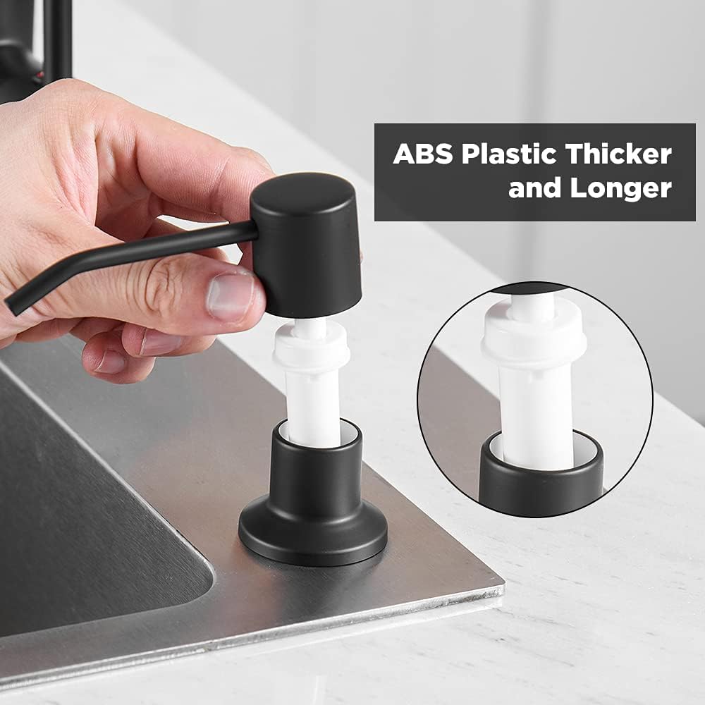 ABS black sink soap dispenser modern design for kitchen