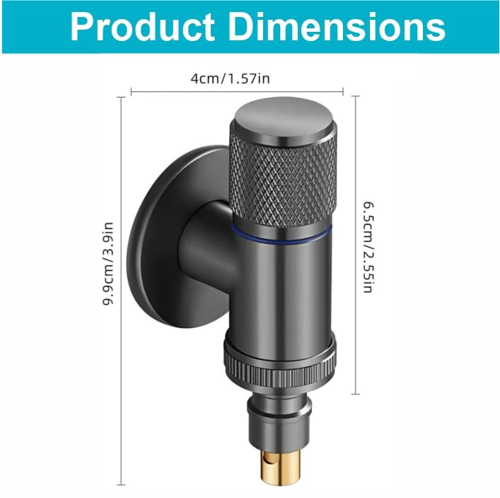 Atmos black laundry angle valve sleek matte finish