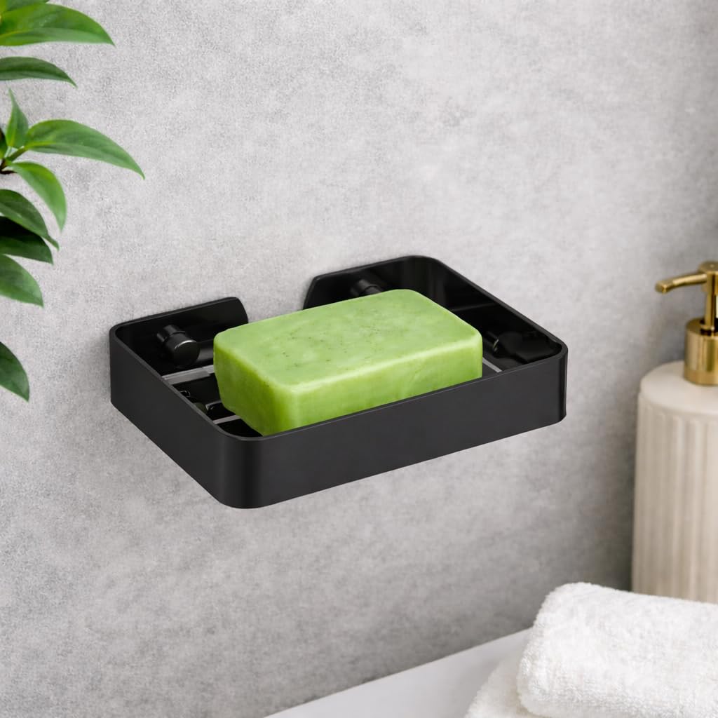 Black soap dish for bathroom with modern design