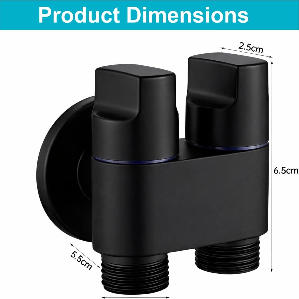 Hyenas 2 in 1 Laundry Angle Cock Dual Outlet Stainless Steel 