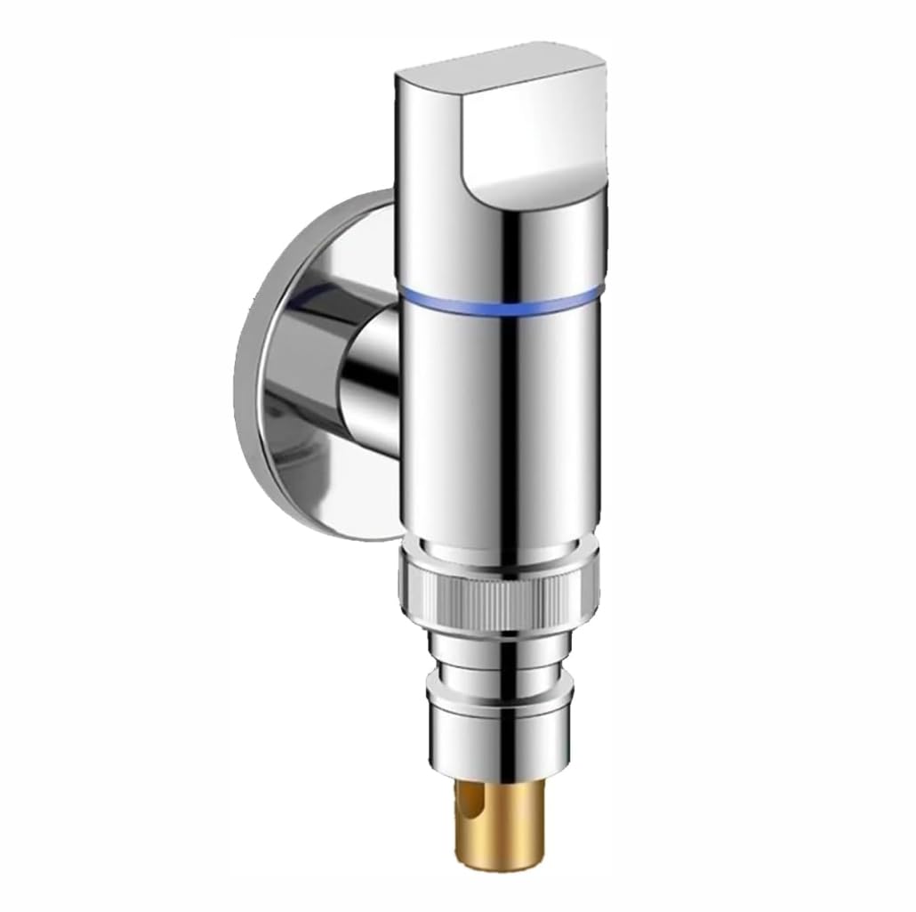 Hyenas silver laundry angle valve with smooth chrome finish