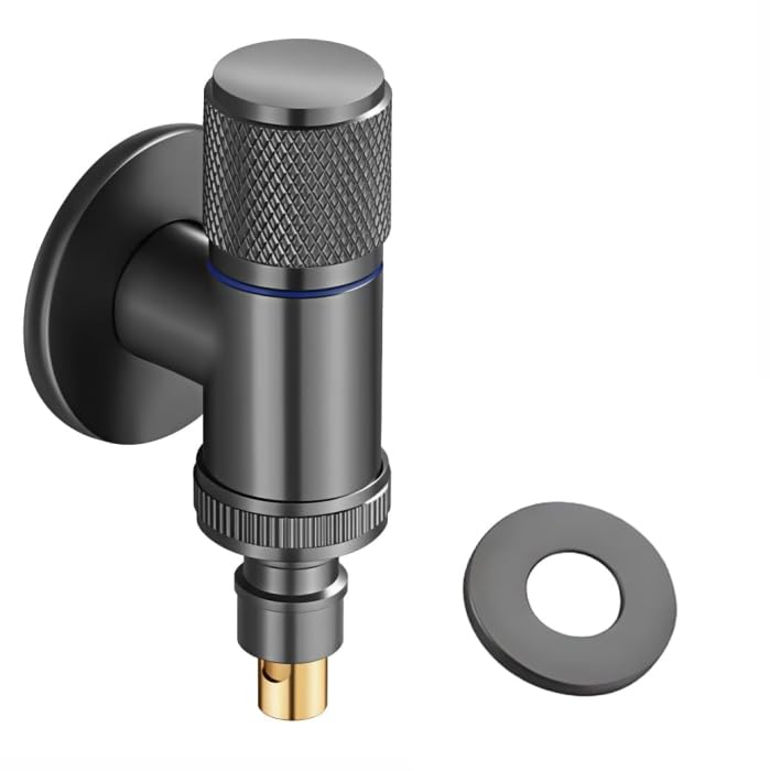 Atmos black laundry angle valve sleek matte finish